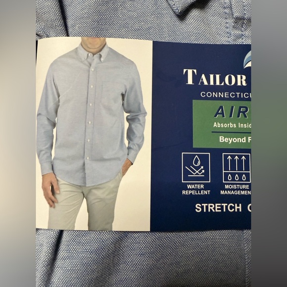 New TAILOR VINTAGE DUTCH BLUE AIROTEC STRETCH LONG SLEEVE SHIRT M - Picture 6 of 8
